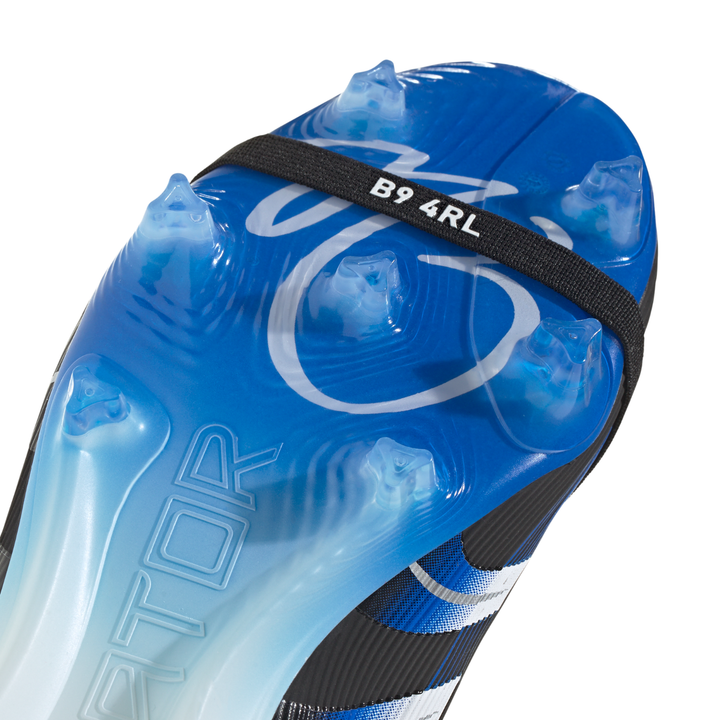 JB Predator Elite FT FG - Core Black/White/Blue by adidas at NUMBER 10 - Buy Now!