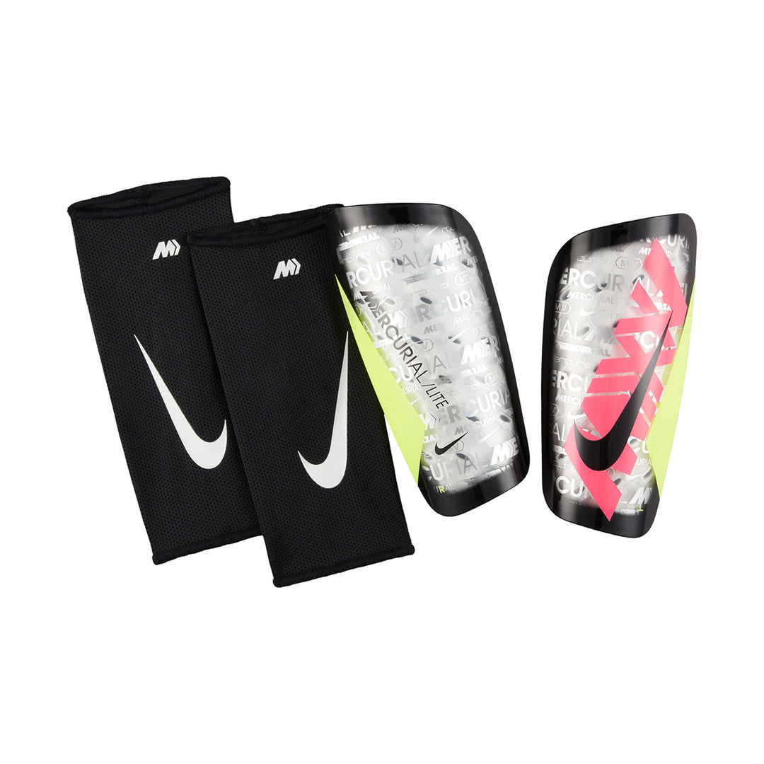 Merc Lite 25 Grid Shin Pads - Clear/Hyper Pink/Volt - Nike - NUMBER 10