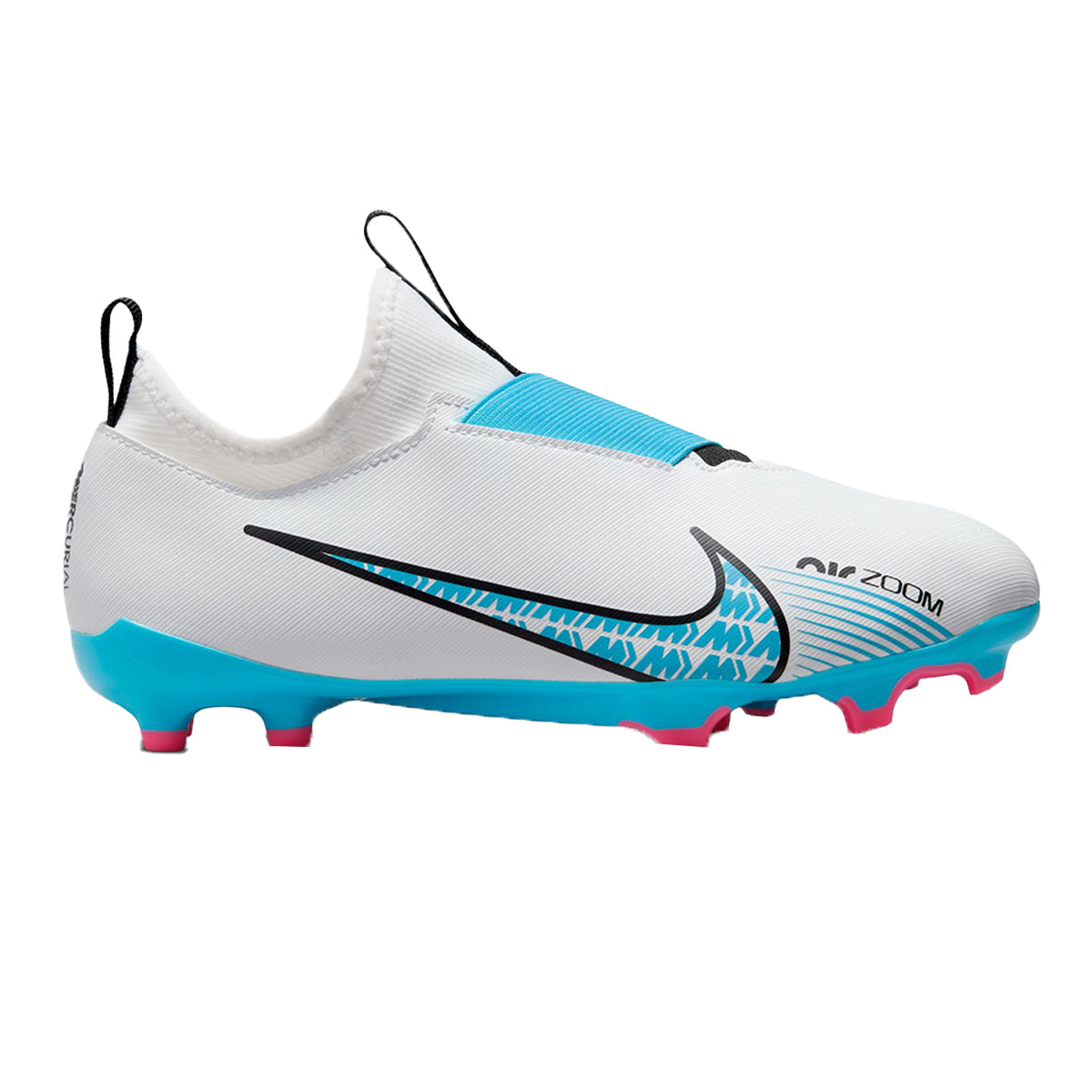 Nike Jr Zoom Mercurial Vapor 15 Academy FG Cleats - White/Baltic Blue/Pink  - Soccerium