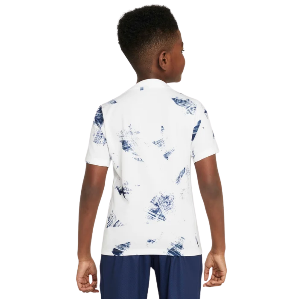 Paris Saint Germain Youth Away Pre-Match Shirt 24/25 - White/Midnight Navy/Midnight Navy by Nike at NUMBER 10 - Buy Now!