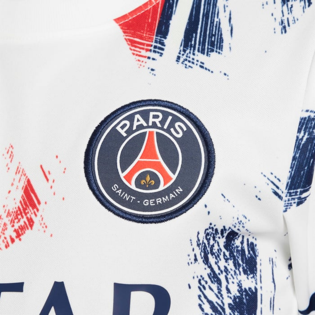 Paris Saint Germain Youth Away Pre-Match Shirt 24/25 - White/Midnight Navy/Midnight Navy by Nike at NUMBER 10 - Buy Now!