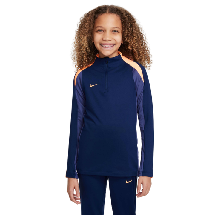 Youth Dri-Fit Strike Drill Top - Blue Void/Dark Purple Dust/Orange Pulse/Orange Pulse