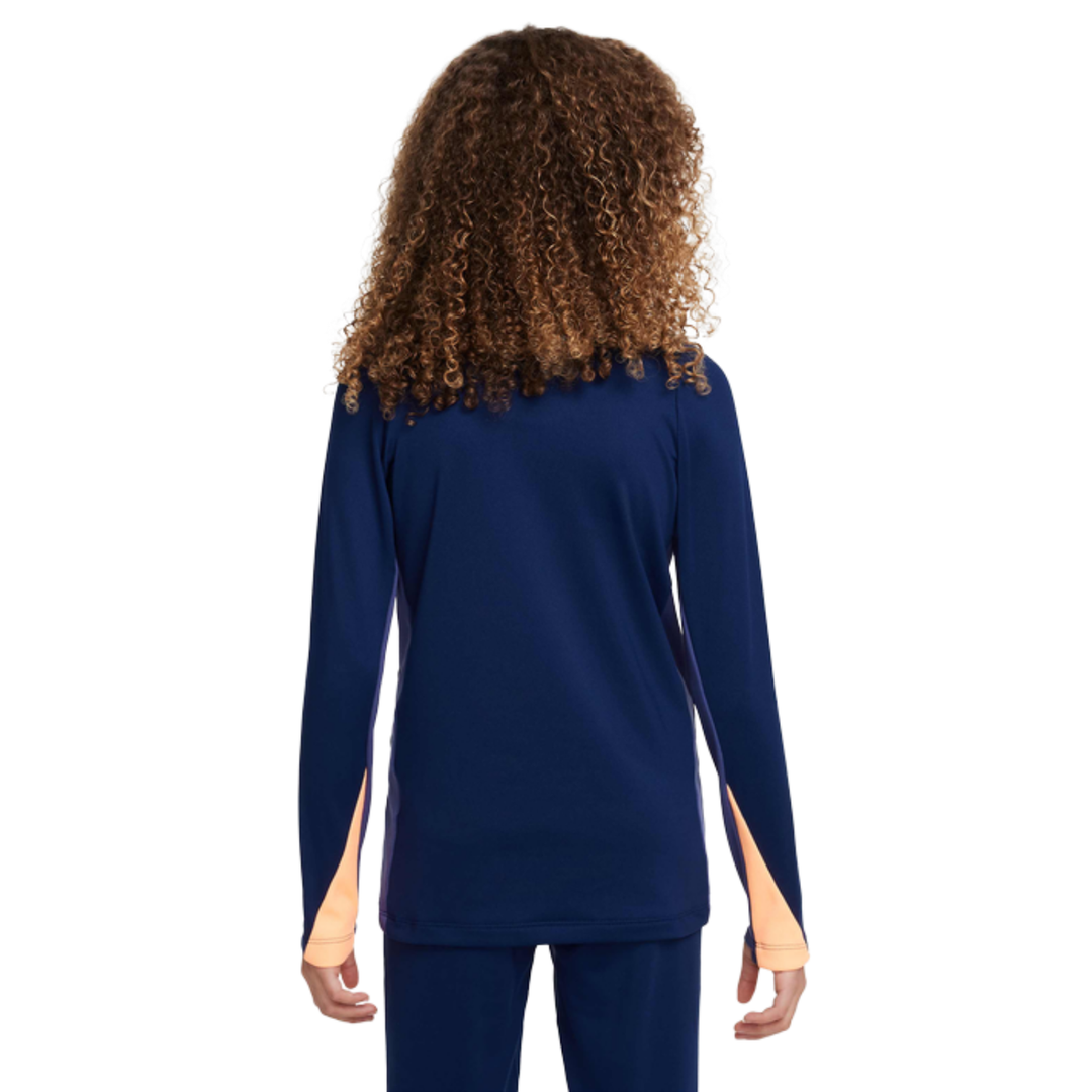 Youth Dri-Fit Strike Drill Top - Blue Void/Dark Purple Dust/Orange Pulse/Orange Pulse