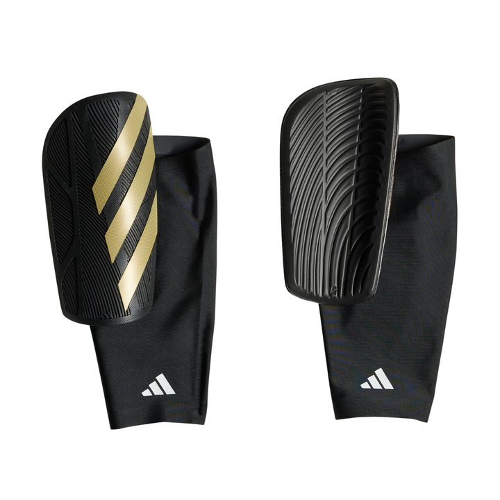 Tiro Competition Shin Guards - Black/Gold Metallic/White by adidas at NUMBER 10 - Buy Now!