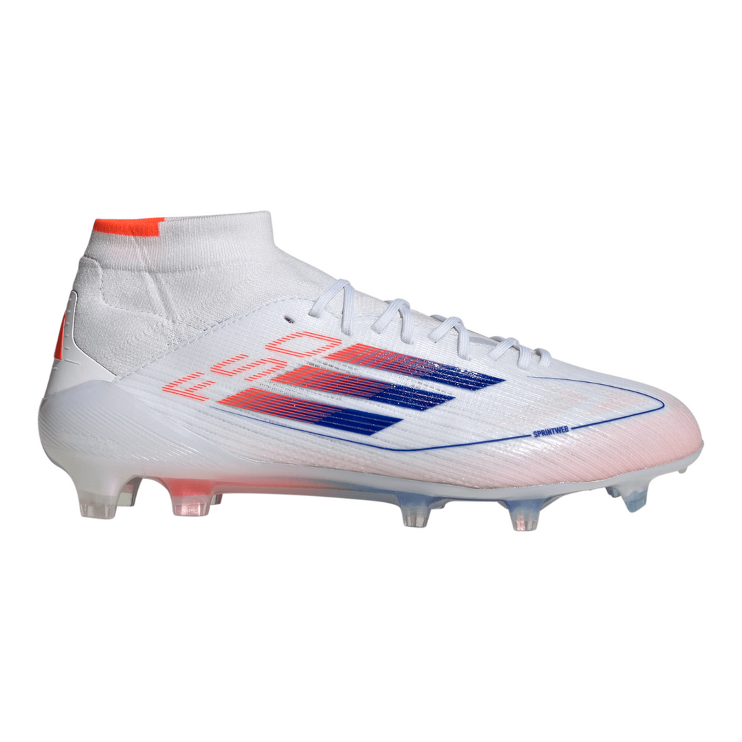 Women's F50 Elite Mid FG - White/Lucid Blue/Solar Red - adidas - NUMBER 10