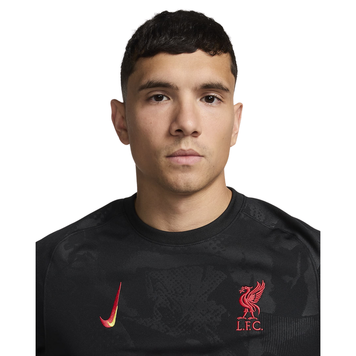 Liverpool FC Academy Pro L/S Top 24/25 - Black/Chrome Yellow/Global Red by Nike at NUMBER 10 - Buy Now!