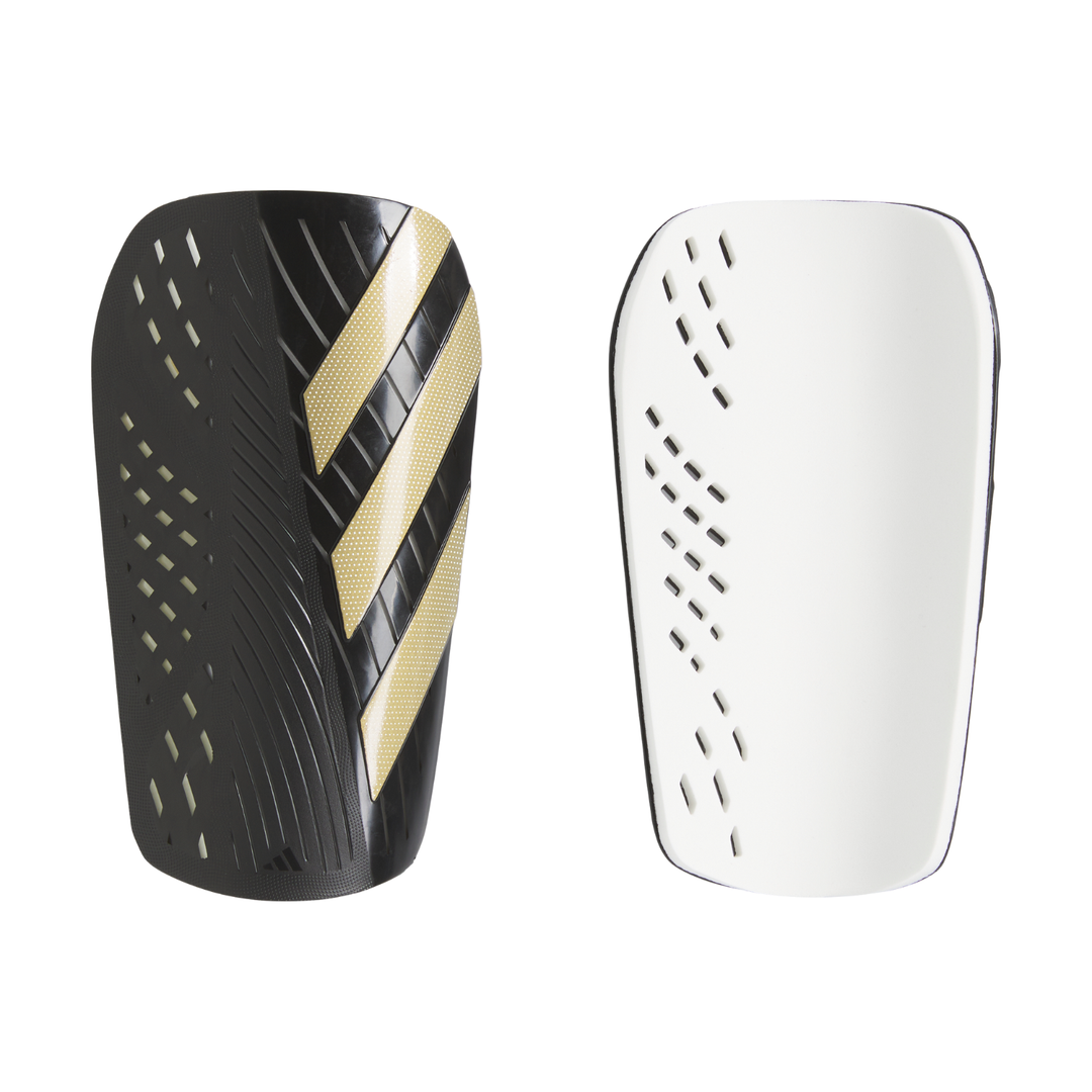 Tiro Club Shin Guards - Black/Gold Metallic by adidas at NUMBER 10 - Buy Now!