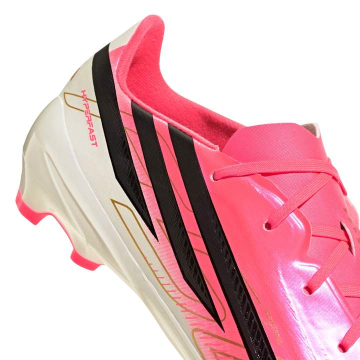 Kids F50 Hyperfast League FG - Solar Turbo / Core Black / Gold Metallic