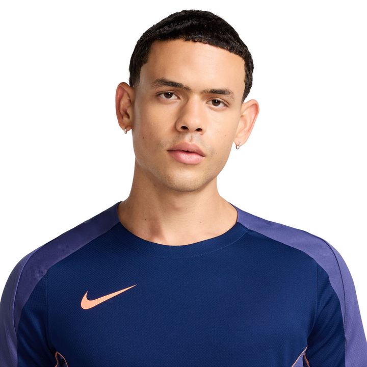 Dri-Fit Strike+ T-Shirt - Blue Void/Purple Dust/Orange Pulse by Nike at NUMBER 10 - Buy Now!