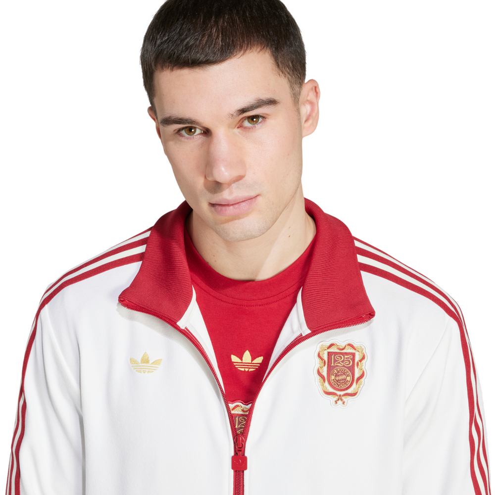 FC Bayern Munich 125th Anniversary Track Jacket 24/25 - Off White by adidas at NUMBER 10 - Buy Now!