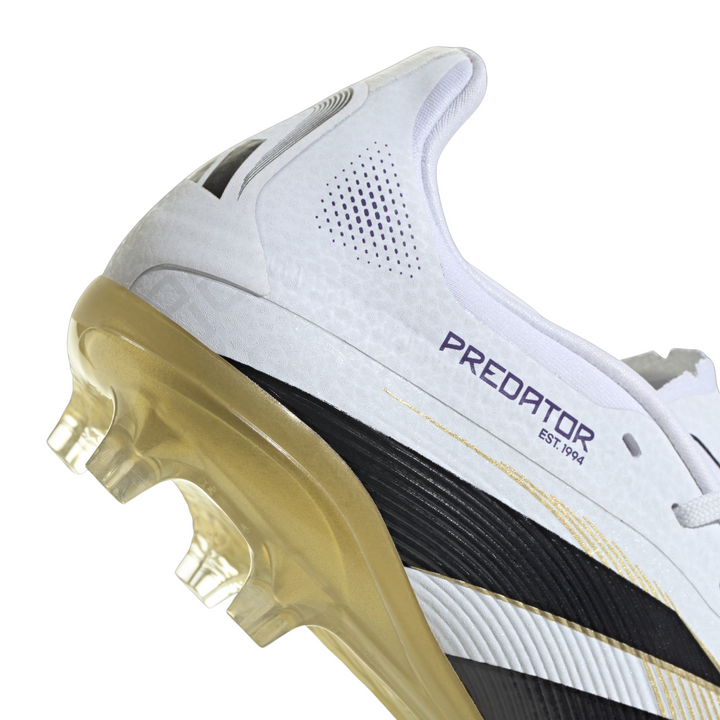 Kids Predator Elite FG - White/Core Black/Gold Metallic