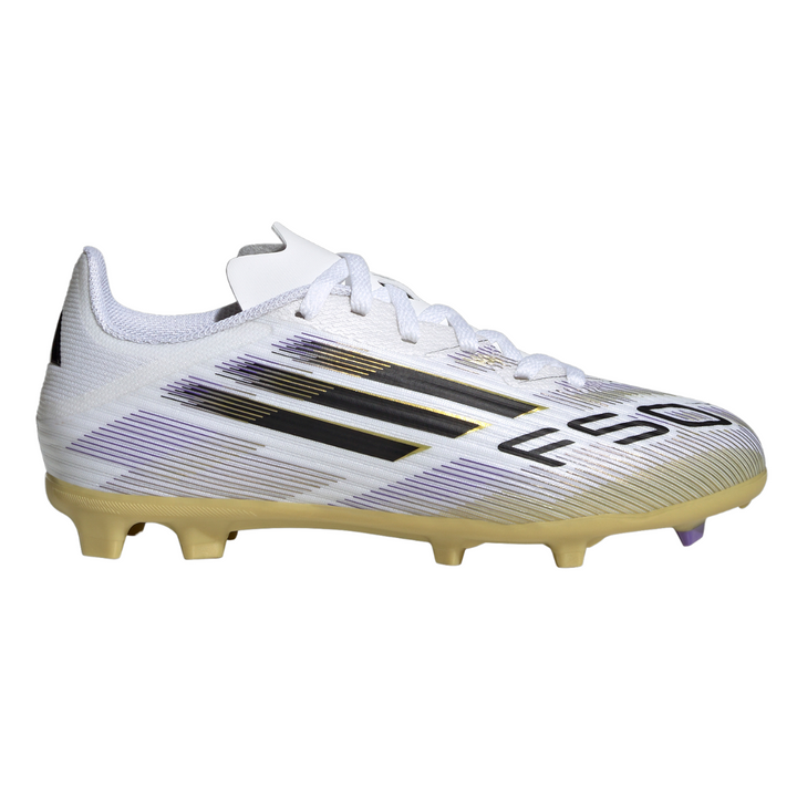 Kids F50 League FG/MG - White/Core Black/Gold Metallic
