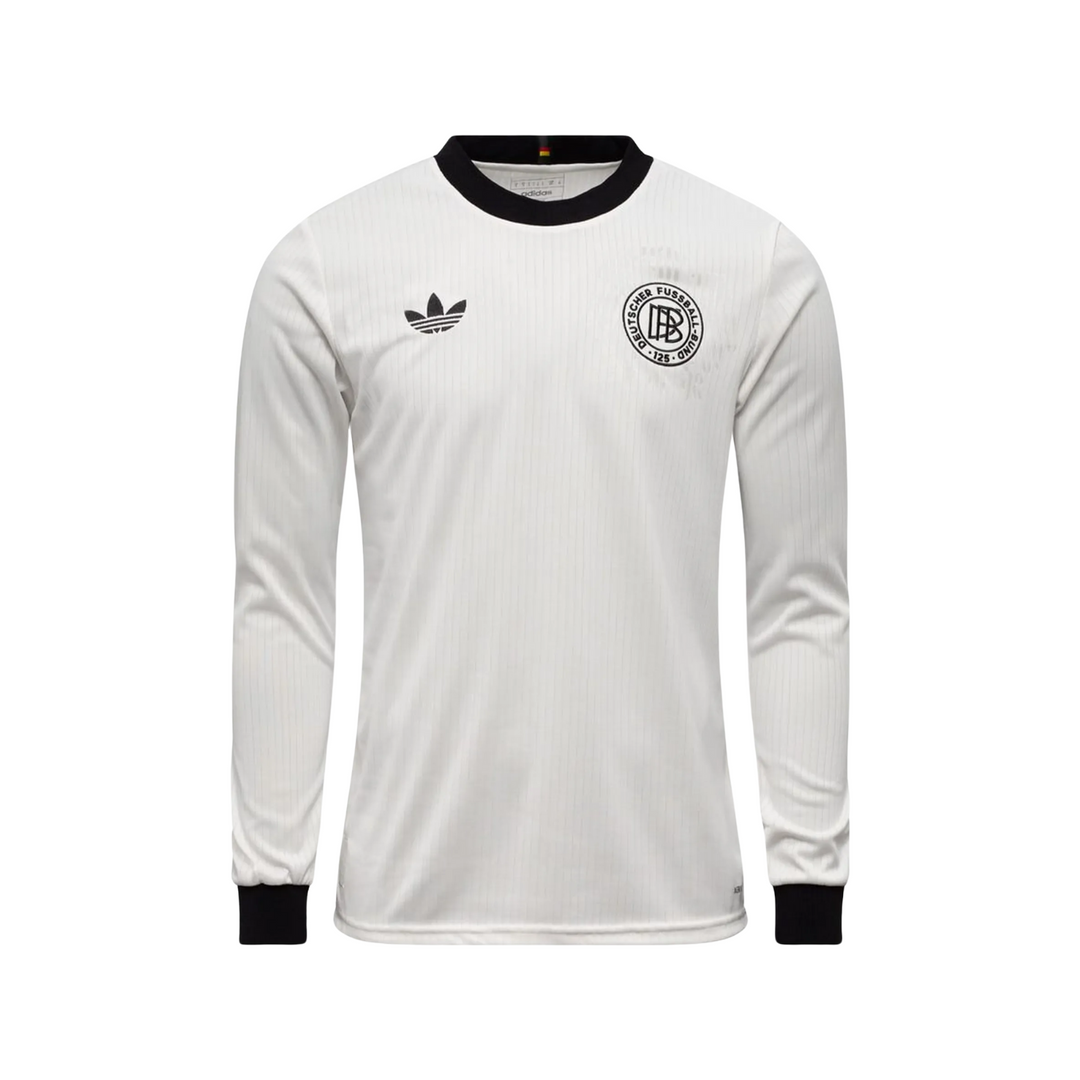 Germany 125th Anniversary L/S Shirt 25/26 - Cloud White/Black by adidas at NUMBER 10 - Buy Now!