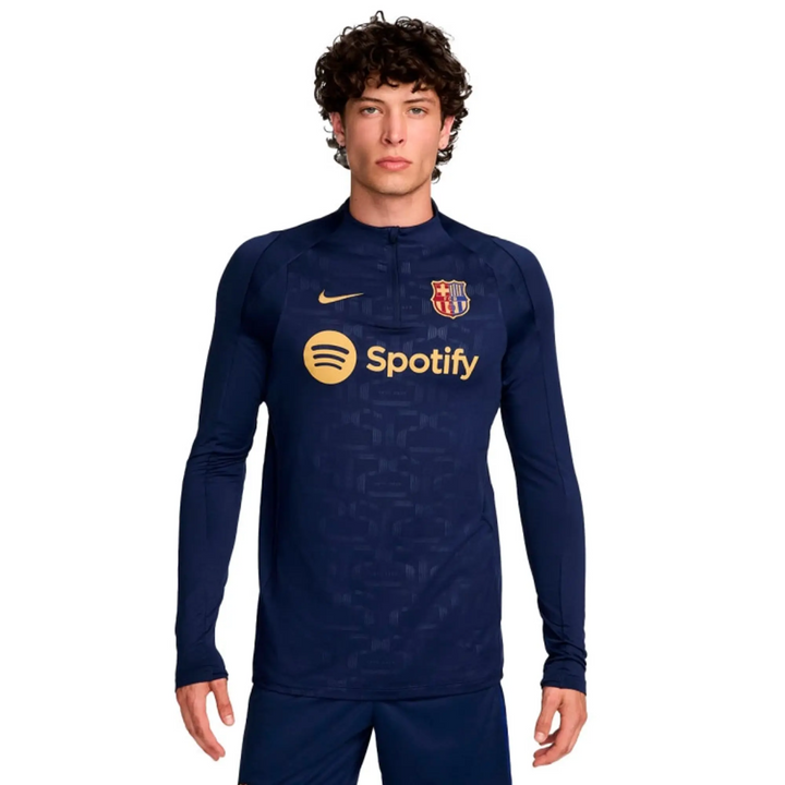 FC Barcelona Strike Drill Top 24/25 - Midnight Navy/Midnight Navy/Club Gold by Nike at NUMBER 10 - Buy Now!