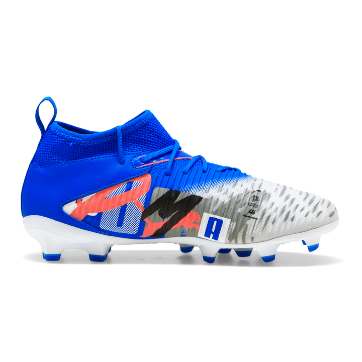 Kids Future 8 Match Forever FG/AG - White/Ultra Blue/Feather Gray/Black/Glowing Red by Puma at NUMBER 10 - Buy Now!