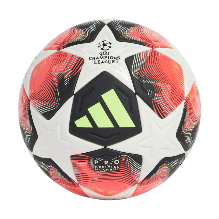 Fired Up Champions League Ball 24/25 - White/Lucid Red/Lucid Lemon/Silver Metallic