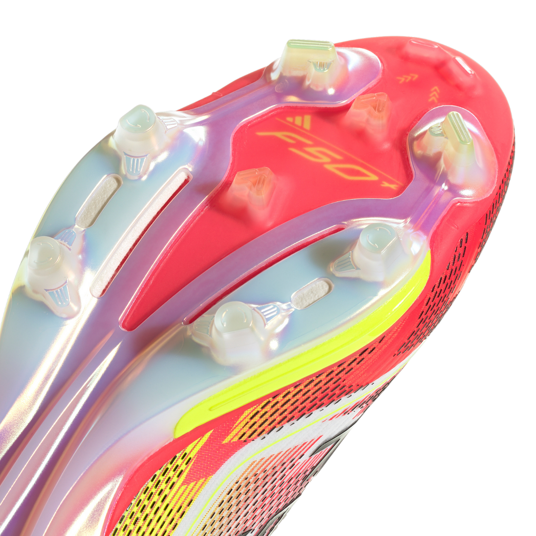 F50+ FG - White/Core Black/Solar Yellow/Red by adidas at NUMBER 10 - Buy Now!