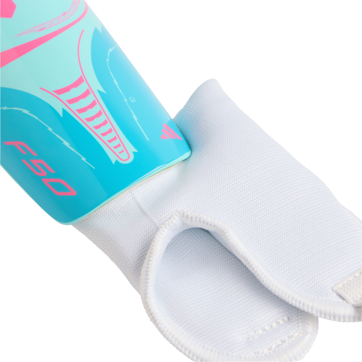 Kids Messi Match Shin Guards - Flash Aqua/Lucid Cyan/Lucid Pink