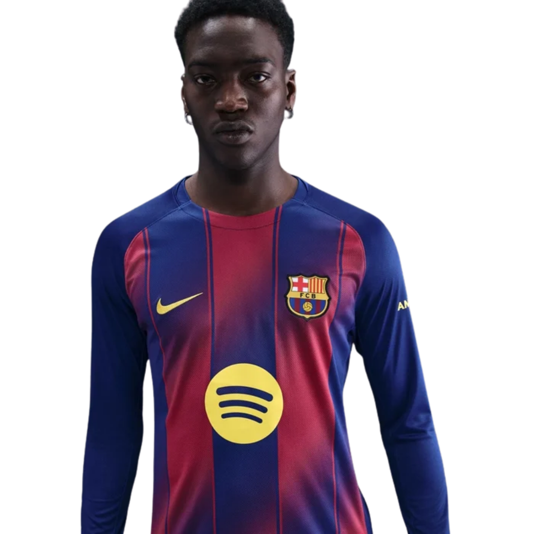 FC Barcelona L/S Stadium Home Shirt 25/26 by Nike at NUMBER 10 - Buy Now!