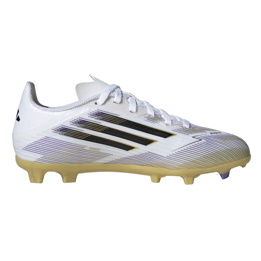 Kids F50 League FG/MG - White/Core Black/Gold Metallic