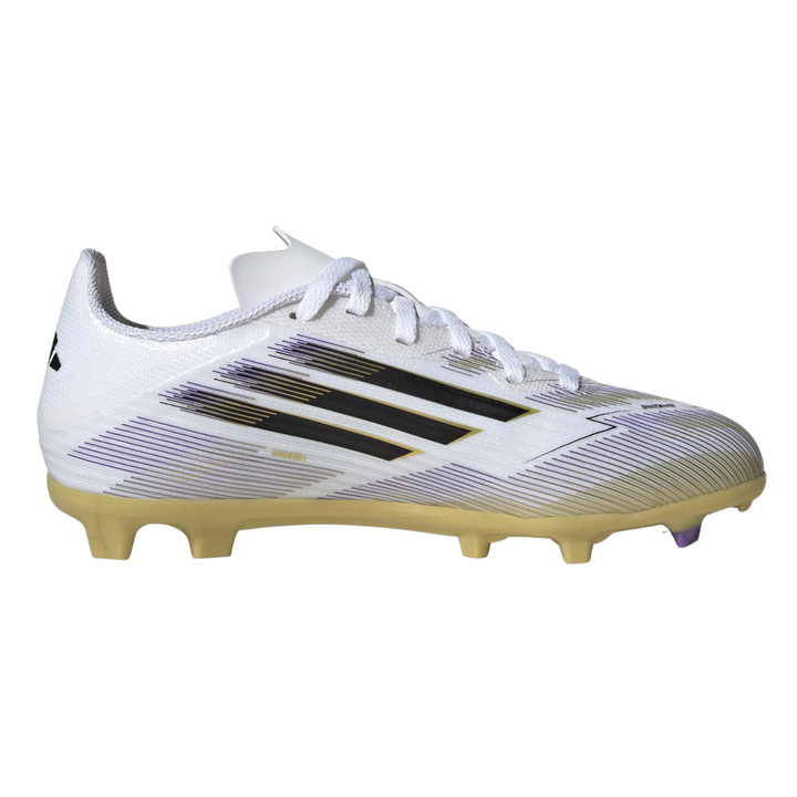 Kids F50 League FG/MG - White/Core Black/Gold Metallic