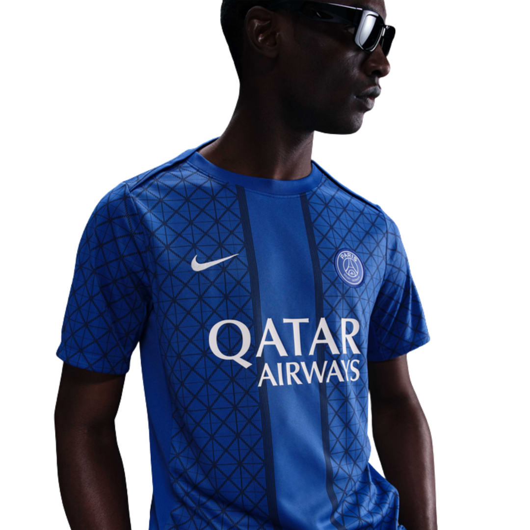 Paris Saint Germain Pre-Match Shirt 25/26 - Hyper Royal/Midnight Navy/White by Nike at NUMBER 10 - Buy Now!