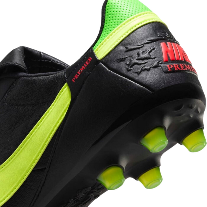 The Nike Premier III FG - Black/Green Strike/Bright Crimson/Volt