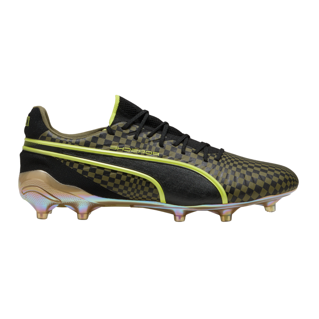 King Ultimate X Porsche FG/AG - Olive Drab/Black/Gold by Puma at NUMBER 10 - Buy Now!