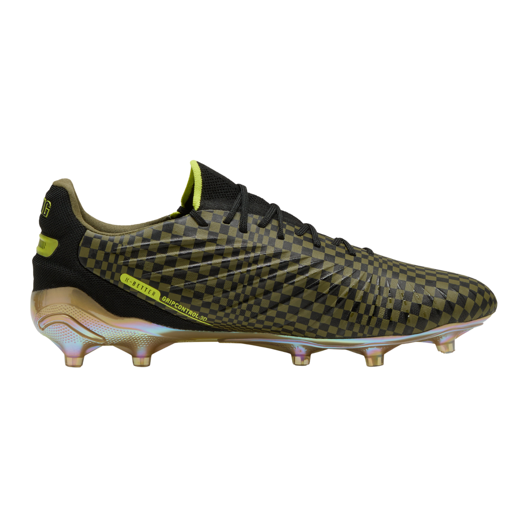 King Ultimate X Porsche FG/AG - Olive Drab/Black/Gold by Puma at NUMBER 10 - Buy Now!
