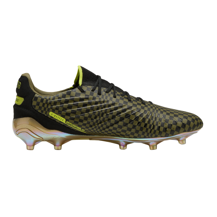 King Ultimate X Porsche FG/AG - Olive Drab/Black/Gold by Puma at NUMBER 10 - Buy Now!