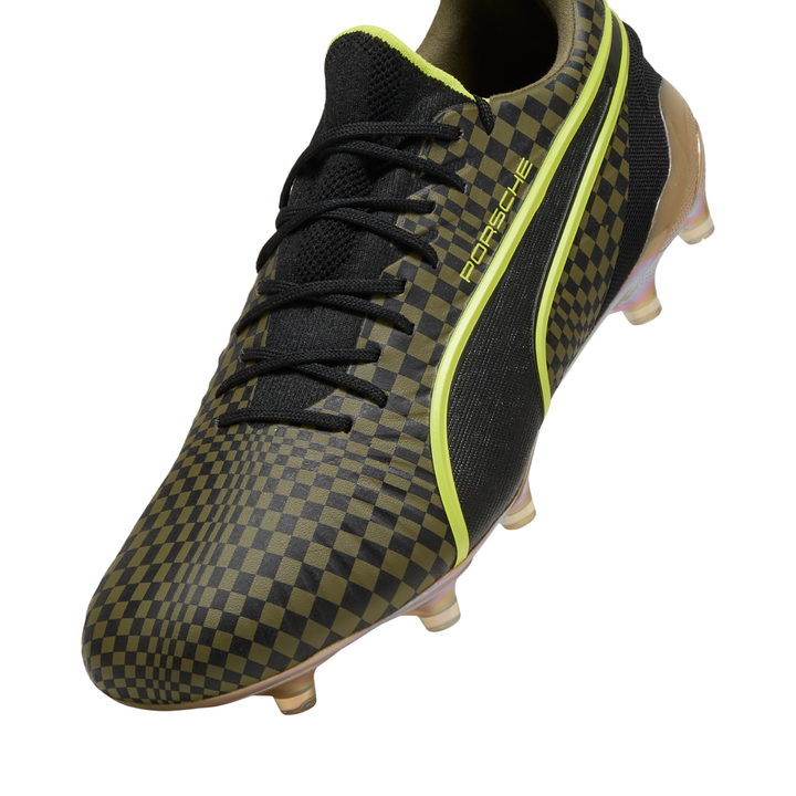 King Ultimate X Porsche FG/AG - Olive Drab/Black/Gold by Puma at NUMBER 10 - Buy Now!