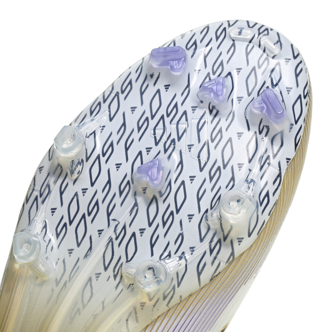 Kids F50 League FG/MG - White/Core Black/Gold Metallic