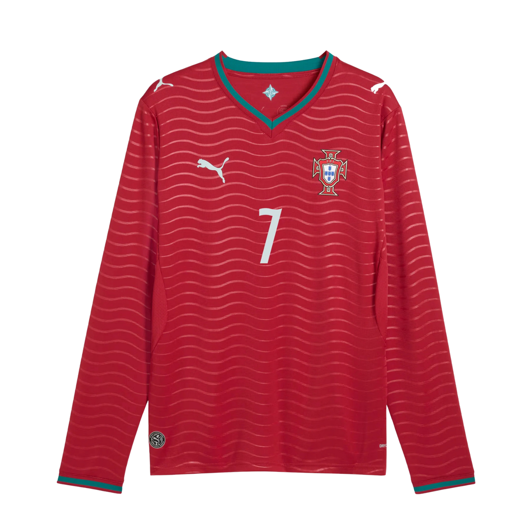 Portugal Stadium L/S Home Jersey 26 - Ronaldo 7 by Puma at NUMBER 10 - Buy Now!