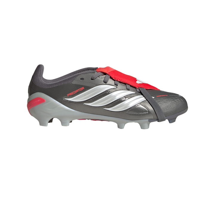Kids Predator Elite FT FG - Iron Metal/White Metal/Lucid Red