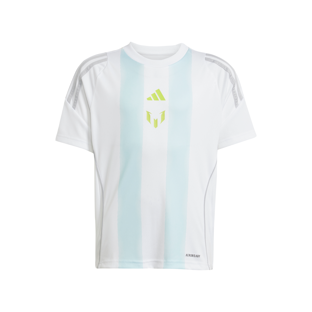 Messi Youth Training Shirt - White/Almost Blue by adidas at NUMBER 10 - Buy Now!