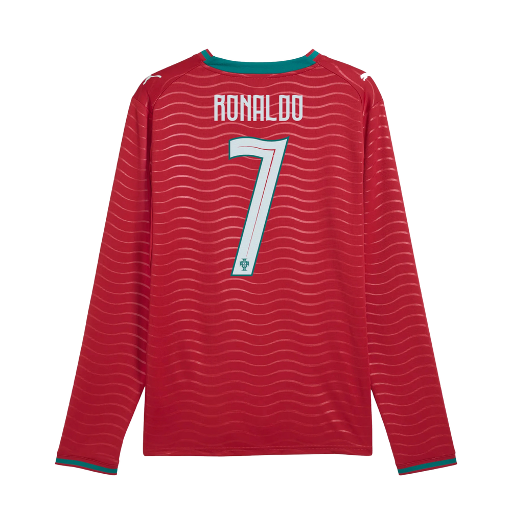 Portugal Stadium L/S Home Jersey 26 - Ronaldo 7 by Puma at NUMBER 10 - Buy Now!