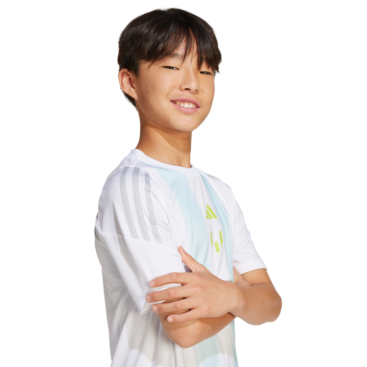 Messi Youth Training Shirt - White/Almost Blue by adidas at NUMBER 10 - Buy Now!