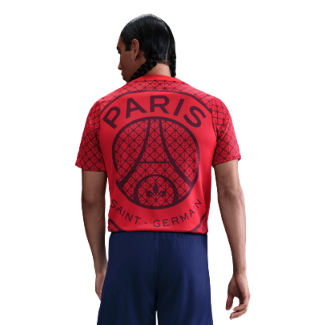 Paris Saint Germain Pre-Match Shirt 25/26 - University Red/Midnight Navy/White by Nike at NUMBER 10 - Buy Now!