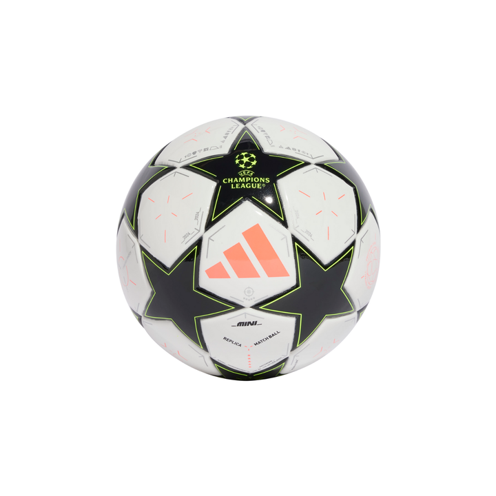 UCL 24/25 League Phase Mini Ball - White/Black/Platinum Metallic/Team Solar Yellow