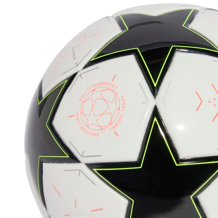 UCL 24/25 League Phase Mini Ball - White/Black/Platinum Metallic/Team Solar Yellow