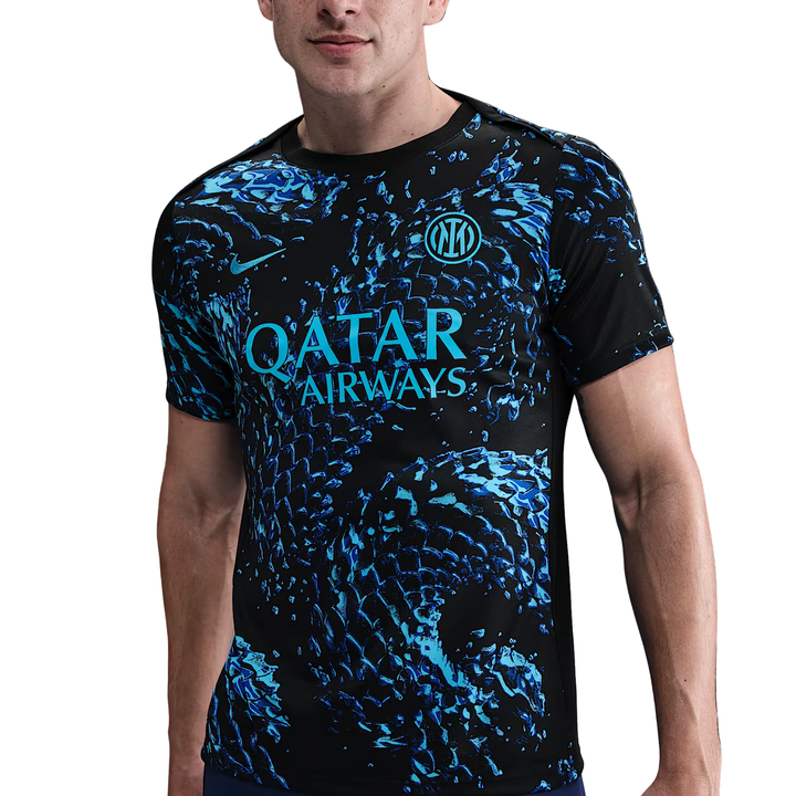 Inter Milan Pre-Match Shirt 25/26 - Chlorine Blue/Black/Chlorine Blue by Nike at NUMBER 10 - Buy Now!