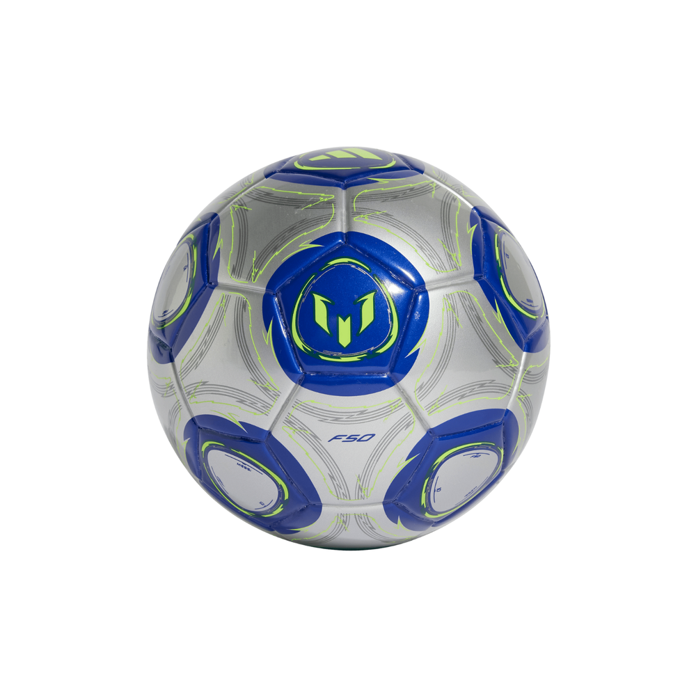 Messi Mini Ball - Silver Metallic/Lucid Blue/Solar Yellow by adidas at NUMBER 10 - Buy Now!