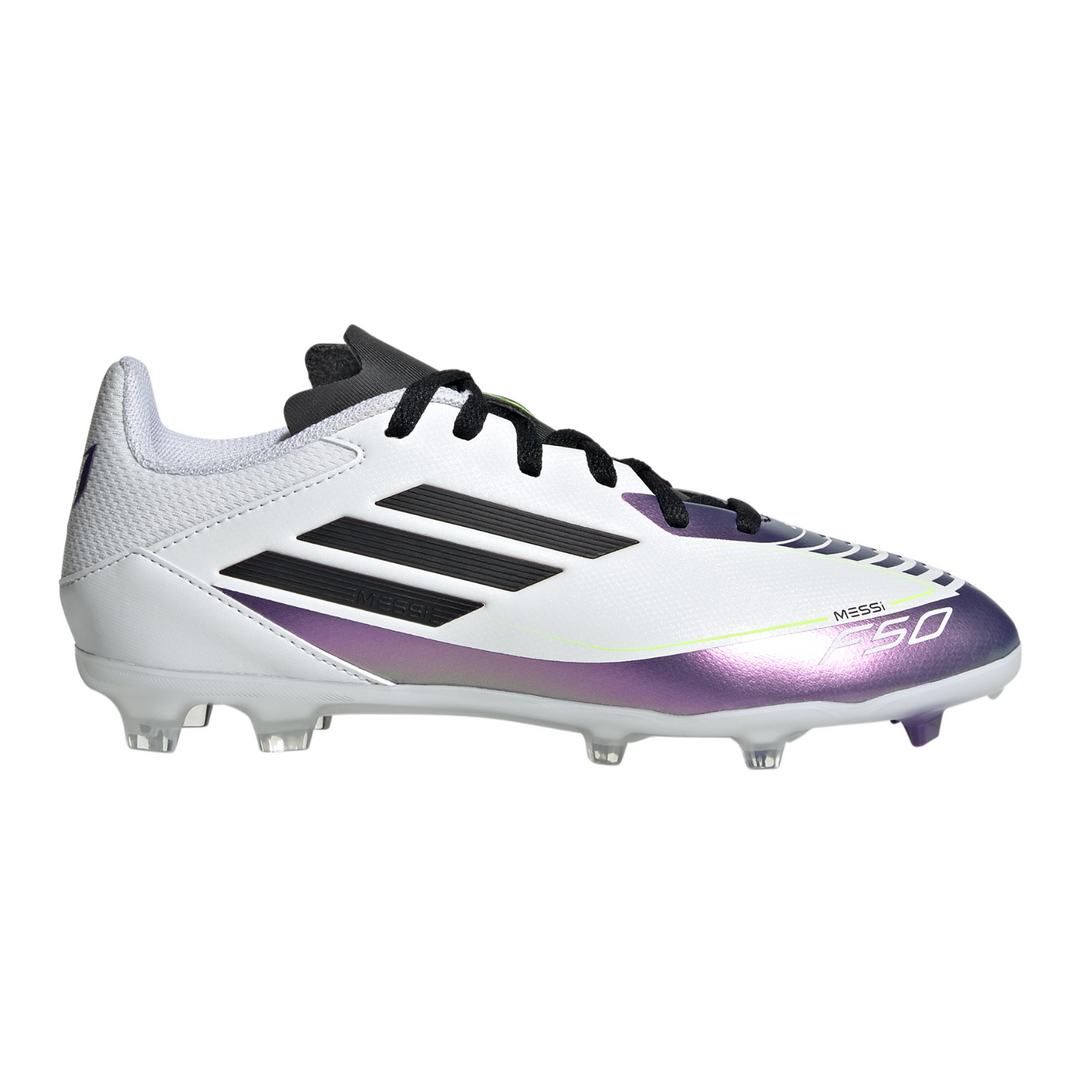 Kids F50 League FG/MG Messi - Cloud White/Core Black/Purple