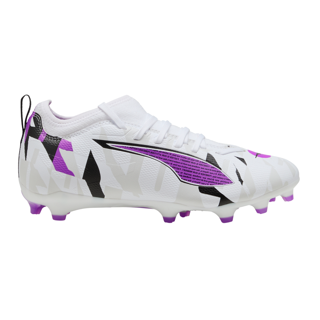 Kids Ultra 5 Match Forever FG/MG - White/Pure Magenta/Feather Gray/Black by Puma at NUMBER 10 - Buy Now!