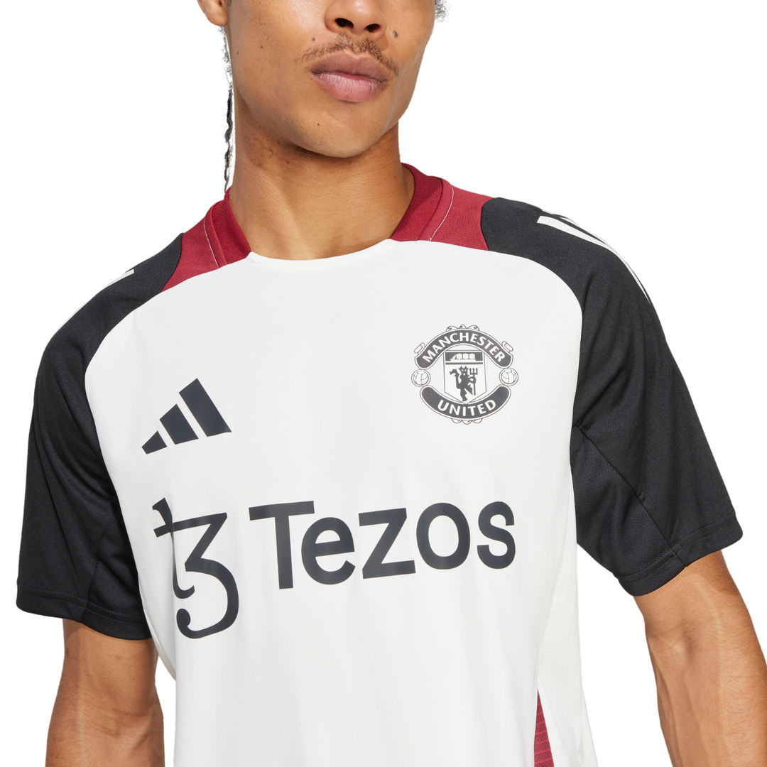 Manchester United Tiro Training Shirt 24/25 - Off White/Black