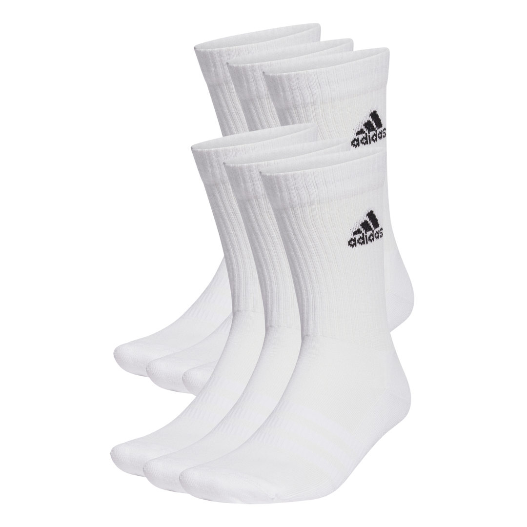 Cushioned Sportswear Crew Socks 6 Pairs - White/Black by adidas at NUMBER 10 - Buy Now!