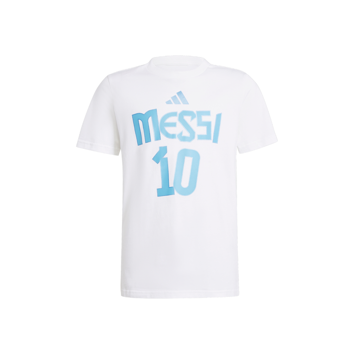 Messi Youth Name and Number Graphic T-Shirt - White