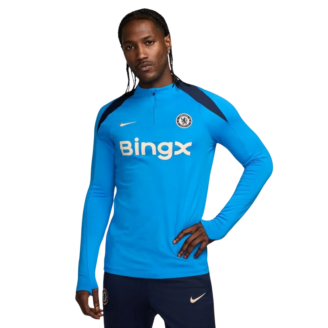 Chelsea Strike Drill Top 24/25 - LT Photo Blue/LT Photo Blue/Obsidian by Nike at NUMBER 10 - Buy Now!