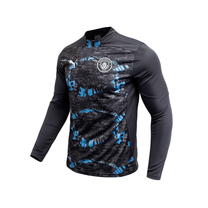 Manchester City 1/4 Zip Pre-Match Top 24/25 - Strong Gray/Cool Light Gray by Puma at NUMBER 10 - Buy Now!