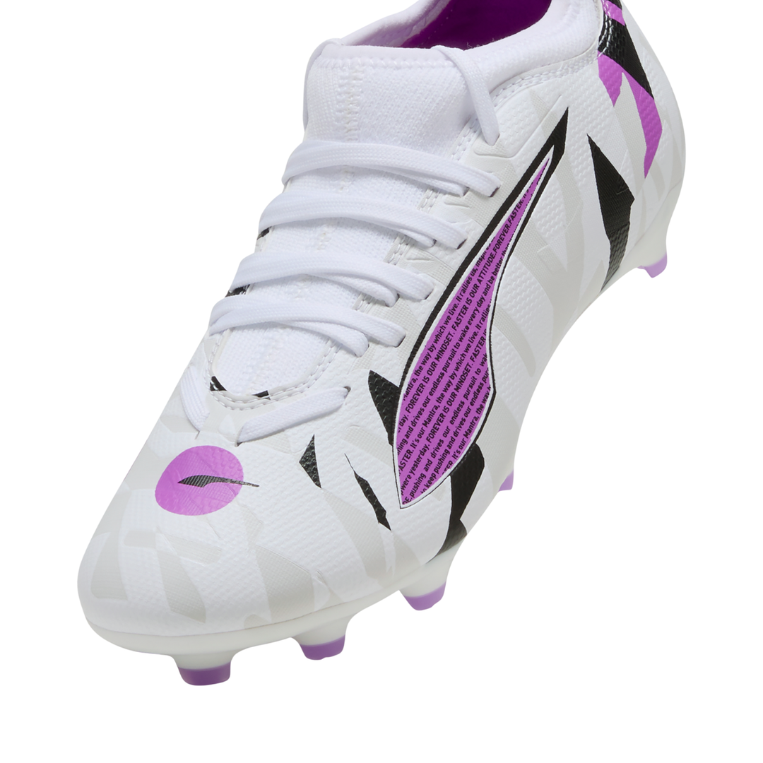 Kids Ultra 5 Match Forever FG/MG - White/Pure Magenta/Feather Gray/Black by Puma at NUMBER 10 - Buy Now!